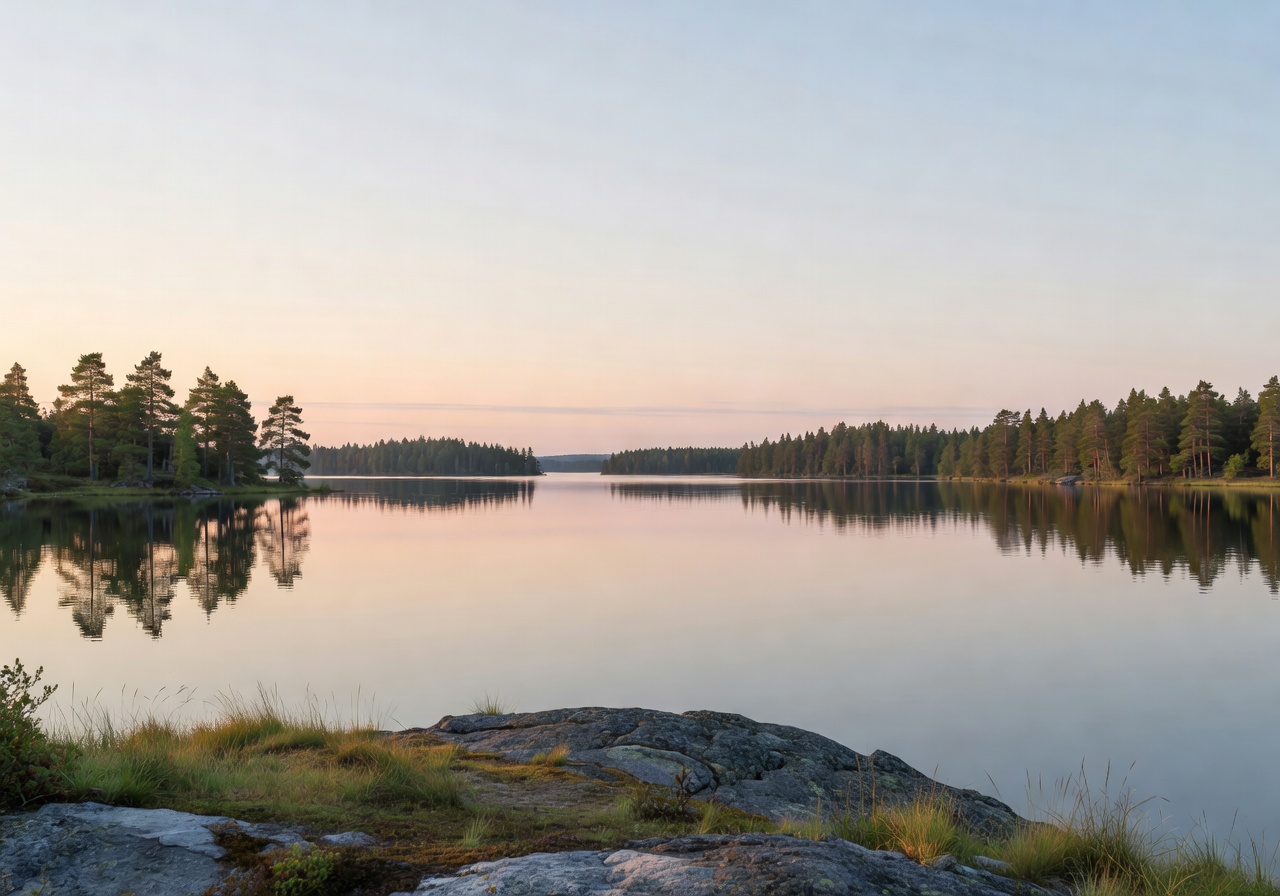 Minimalist Nordic landscape capturing the essence of Finland